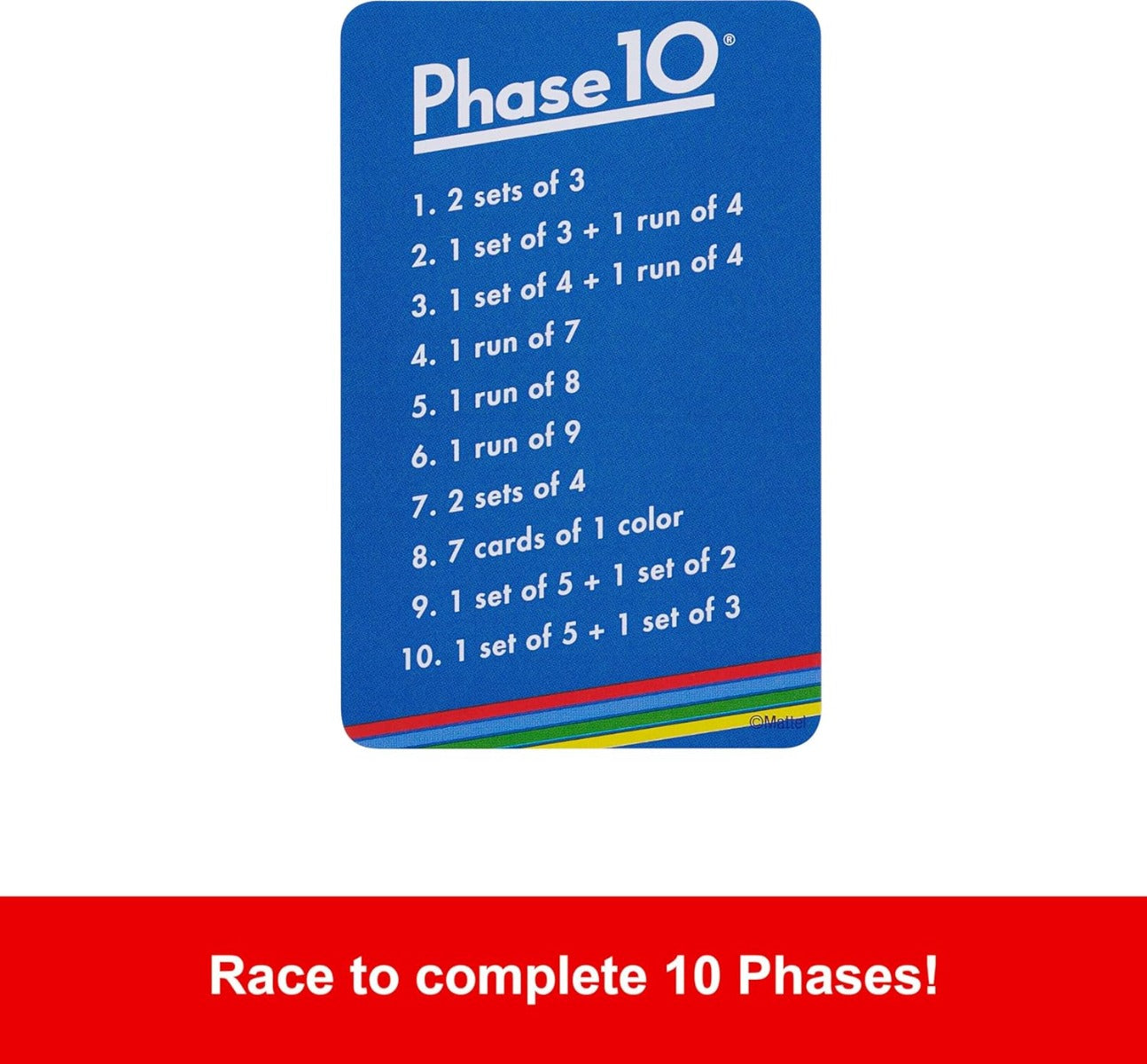 Mattel Games Phase 10 Card with 108 Cards, Makes a Great Gift for Kids +7 age - No:305HSZ