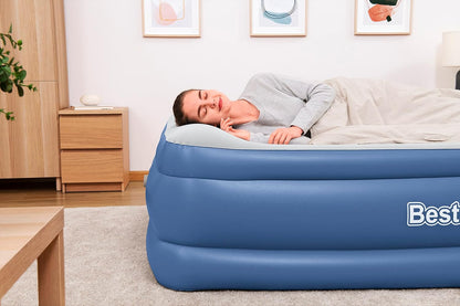 Bestway Tritech Airbed Queen Inflatable Mattress Built-in AC Pump 2.03m x 1.52m x 61cm - No:67690
