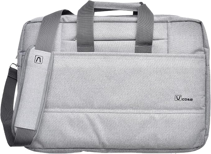 Vcase Fabric Case Pocket Equipped Shoulder Strap Compatible For Laptops 15.6 Inch - Grey - No:R500