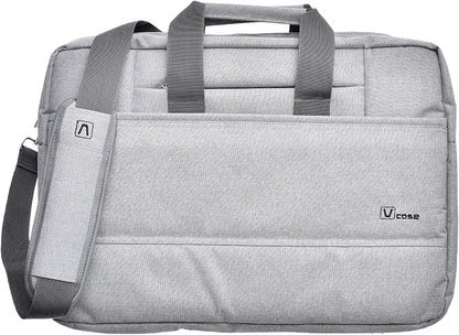 Vcase Fabric Case Pocket Equipped Shoulder Strap Compatible For Laptops 15.6 Inch - Grey - No:R500