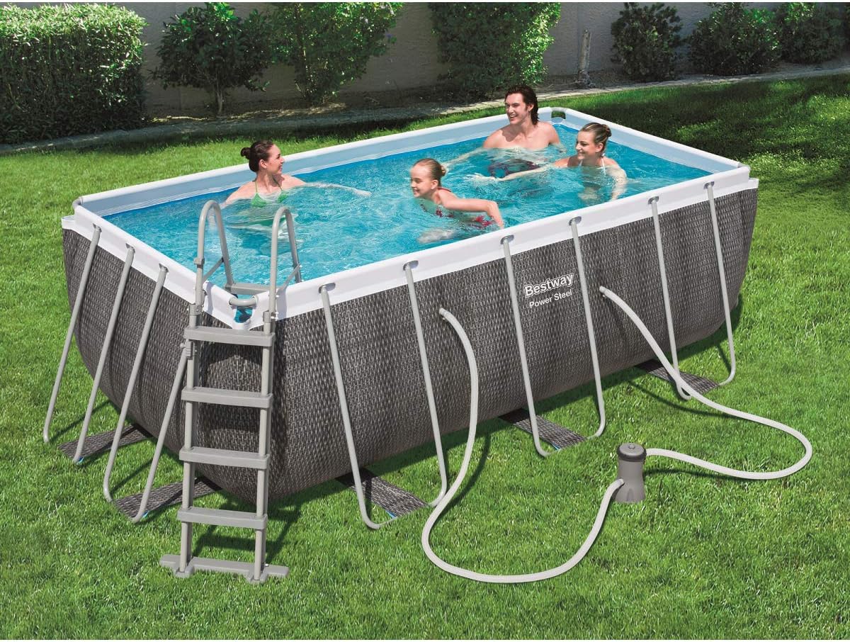 Bestway  Power Steel - Rectangular Above Ground Pool, 412 x 201 x 122 cm - No:56722