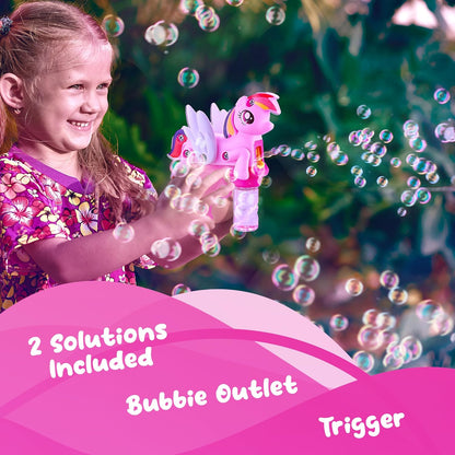 Unicorn Bubble Machine - Unicorn Bubble Gun For Girls | Handheld Bubble Machine For Kids - No:P81238-1