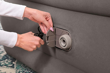 Bestway Tritech Fashion Flock Air Mattress Queen Built-in AC Pump 2.03m x 1.52m x 56cm - No:6713E