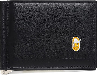 Rahala Men's Leather Bifold Money Clip Wallet (Black) - No:RA110