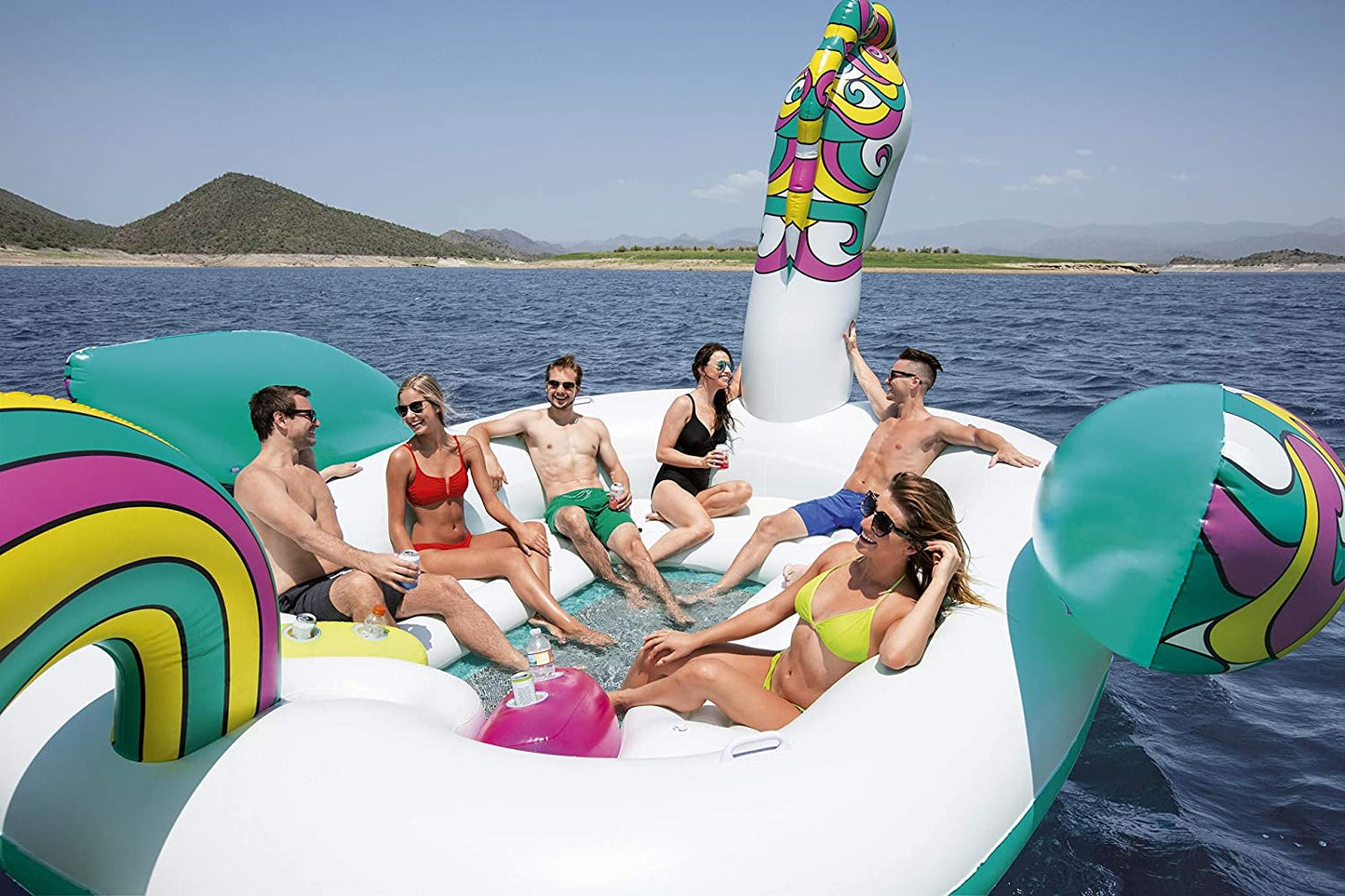 Bestway Giant Unicorn Island pool float inflatable 5.90m x 4.04m (Island) - No:43228