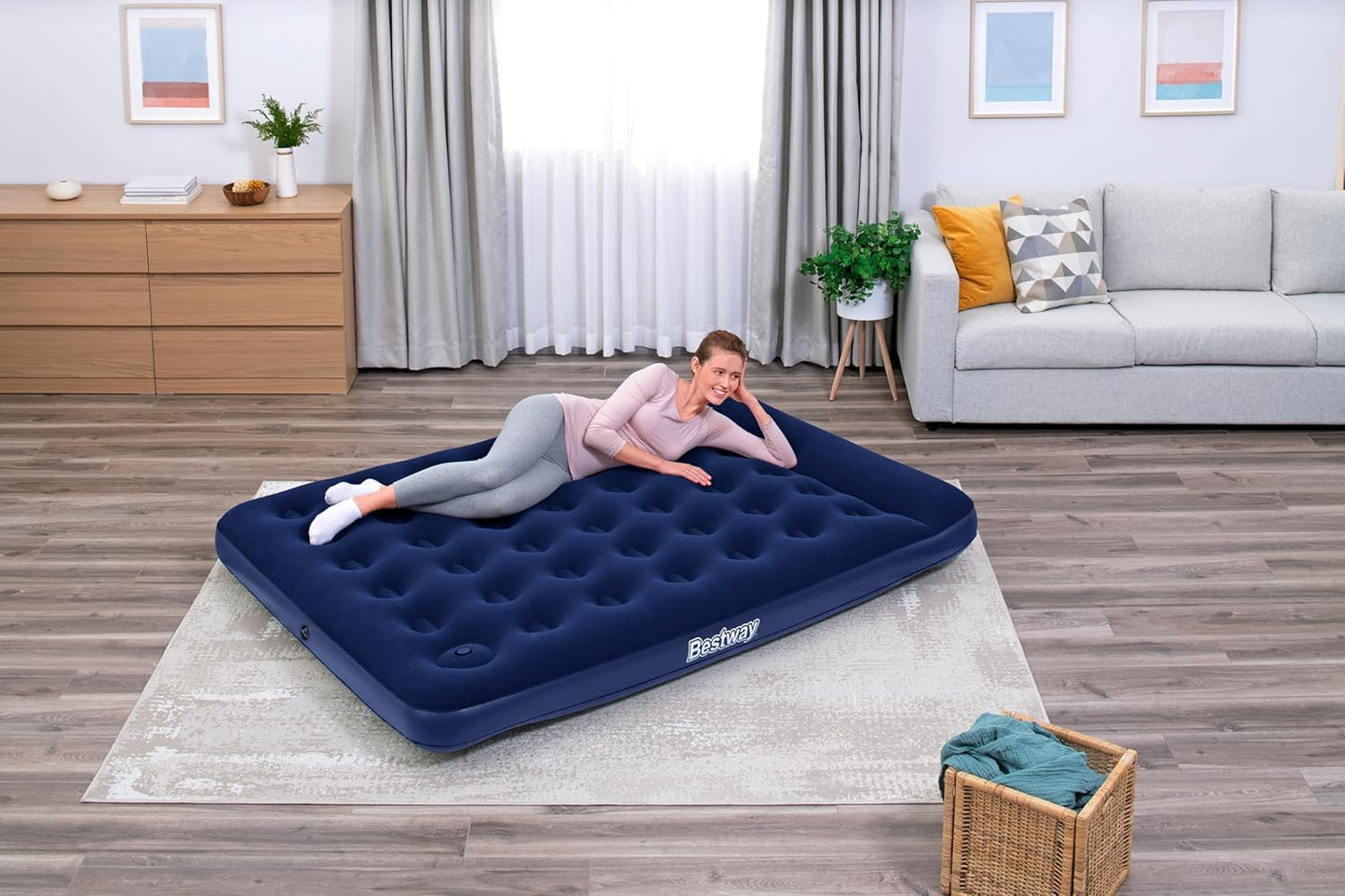 Bestway Pavillo Aeroluxe Airbed Queen Built-in Foot Pump 2.03m x 1.52m x 28cm  - No: 67226
