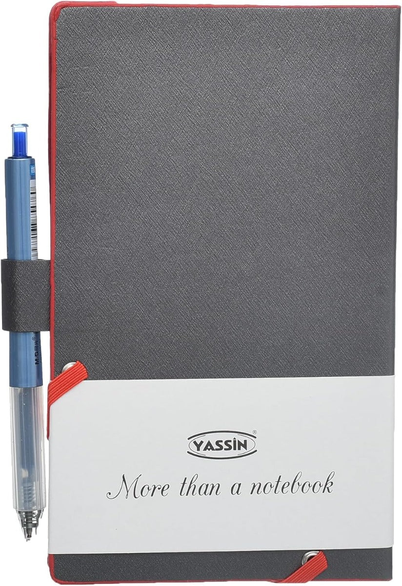 Yassin Titanium Notepad with Pen, 12x19cm Plastic Cover for Portable Notes