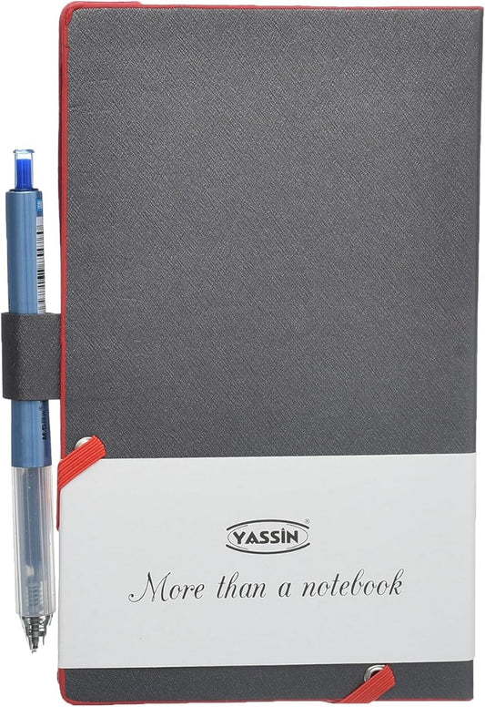 Yassin Titanium Notepad with Pen, 12x19cm Plastic Cover for Portable Notes