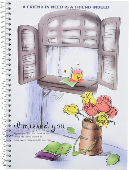 دفتر ياسين ذو الغلاف المقوى، 150 ورقة A4 لتدوين الملاحظات وكتابة اليوميات والواجبات المدرسية بشكل متين 