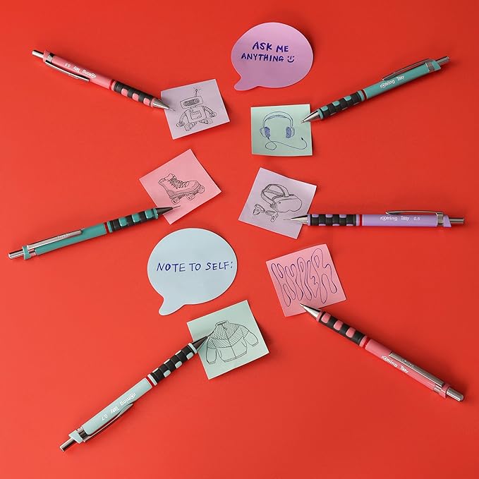 Rotring Tikky Pastel Mechanical Pencils HB 0.7 mm(Sea Blue) with Comfort Rubber Grips