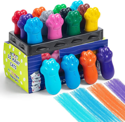 M&G Chenguang So Many Cats Claw Shaped Wax Crayon 12 Colors Bright and Safe Artistic Expression, SMC, Non-Toxic- No:AGMX4151