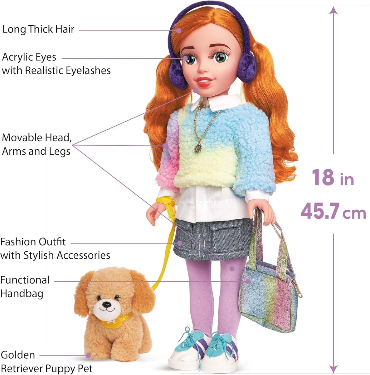 Kids Hits Beauty Star Gamer Tech Girl Doll boy toys, girl toys , growth, fun, for kids. - 46cm