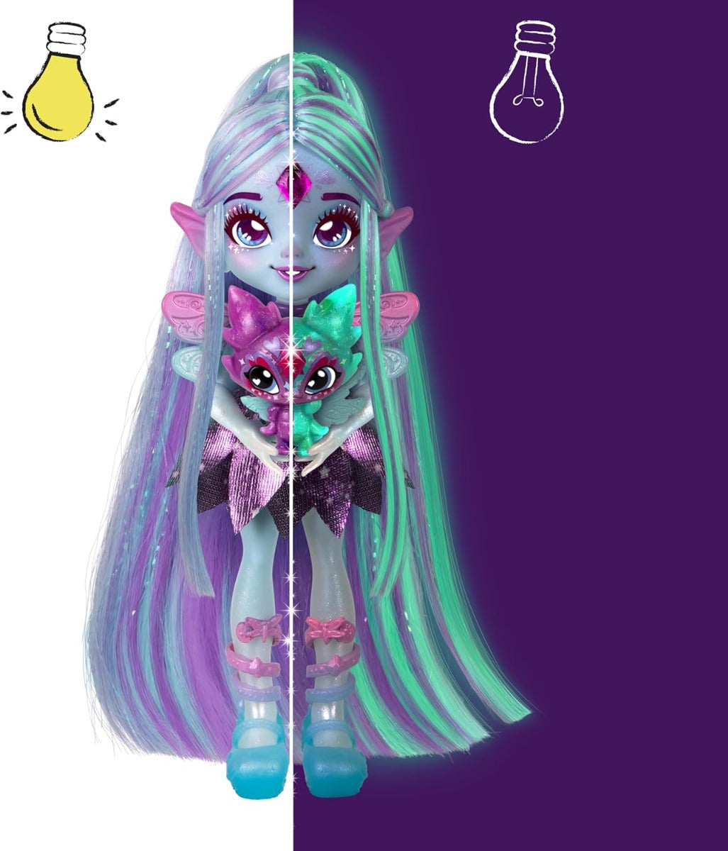 Magic Mixies Pixlings Deluxe PacK, Shimmer Reveal Galaxy Hair Flyt the Dragonfly Hair - No:14999