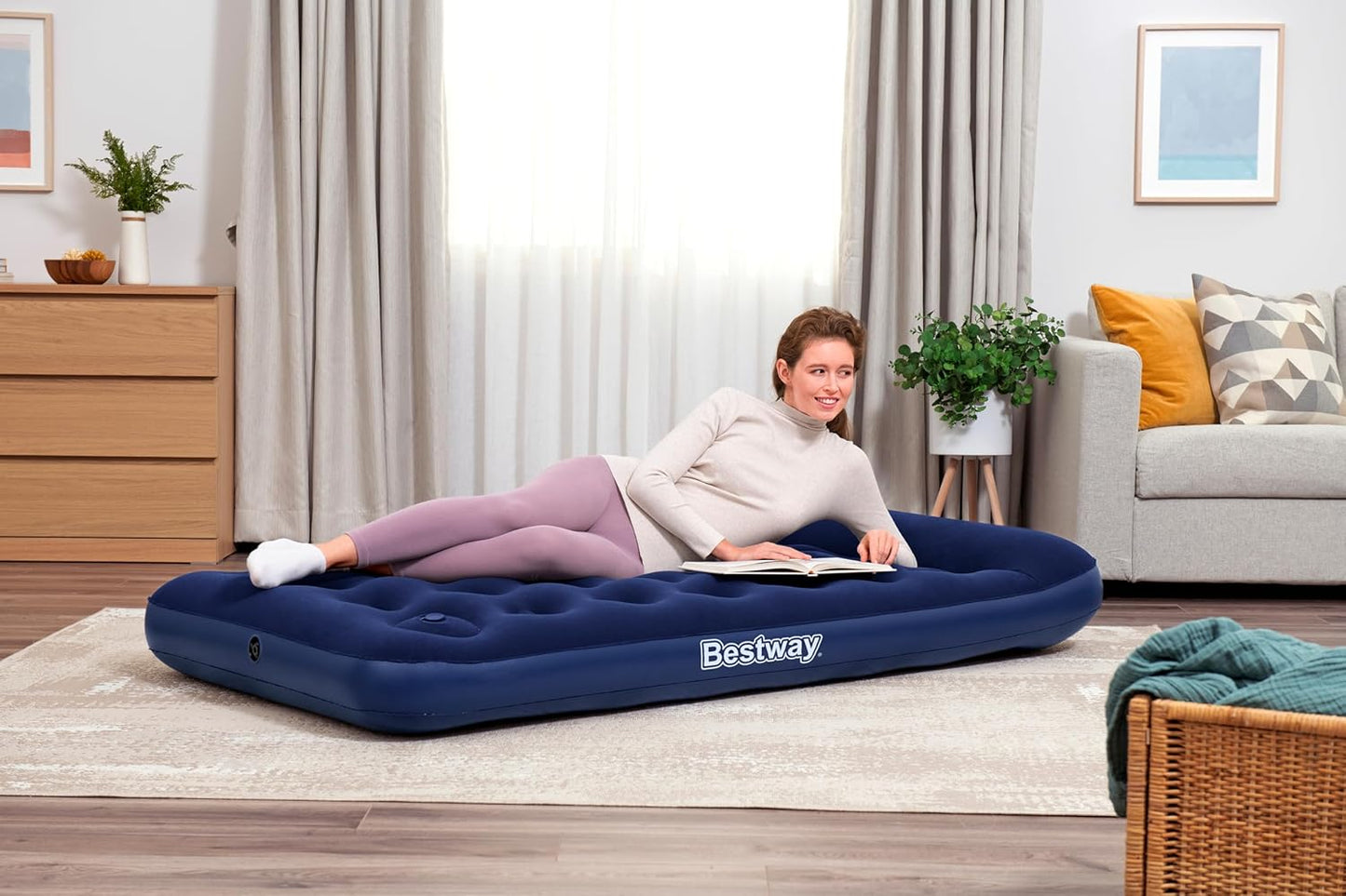 Bestway Pavillo Aeroluxe Airbed Twin Built-in Foot Pump 1.88m x 99cm x 28cm -No:67224