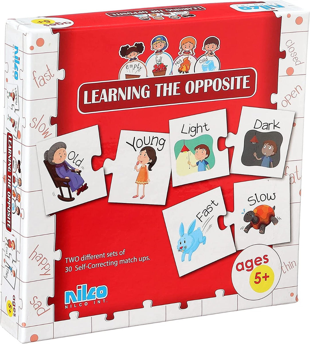 بطاقات نيلكو التعليمية - تعلم الأضداد - 40 بطاقة - رقم: 20276