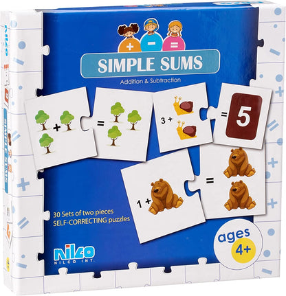 بطاقات نيلكو التعليمية - مسائل حسابية بسيطة، 60 قطعة - رقم: 20250 