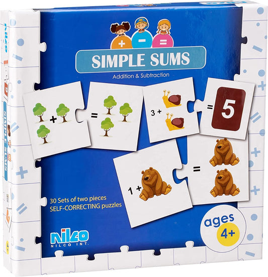 بطاقات نيلكو التعليمية - مسائل حسابية بسيطة، 60 قطعة - رقم: 20250 