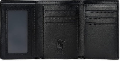 Rahala Premium Men's Leather Trifold Wallet (Black) - No:RA101