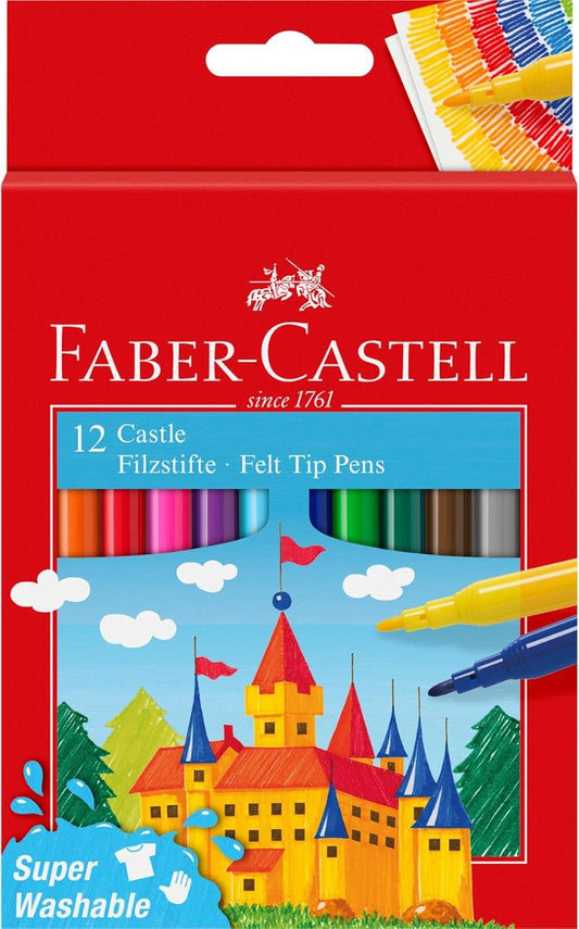Faber - Castell Pack of 12 colors  Fiber-Tip Colors Markers - No:155112