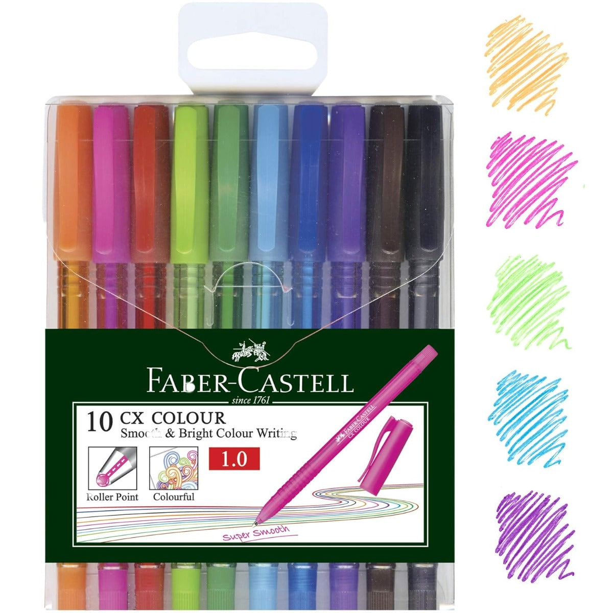 أقلام حبر جاف فابر-كاستل سي إكس ملونة – متنوعة (عبوة من 10 أقلام) - رقم: 247201