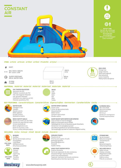 Bestway H2OGO! Super Speedway Mega Water Park 551*502*265CM - No:53377