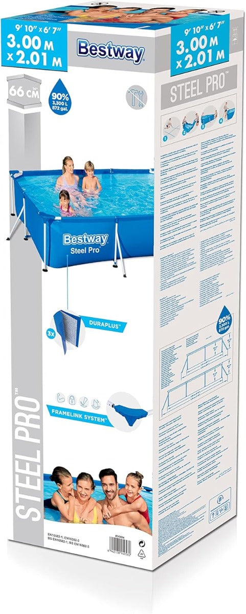 Bestway Rectangle Pool 300 cm x 201 cm x 66 cm -  3300 L - No:56404