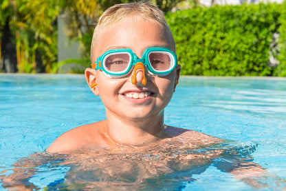 طقم نظارات سباحة للأطفال من بيست واي مع واقي للأنف والأذن بالإضافة إلى 3 في 1 - رقم: 26034 