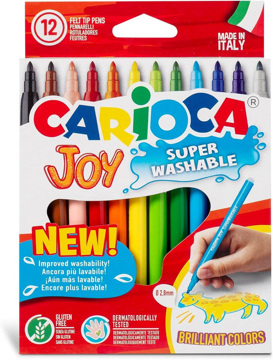 Carioca Super Washable Fine Nib Color Markers - set of 12 - No:40614