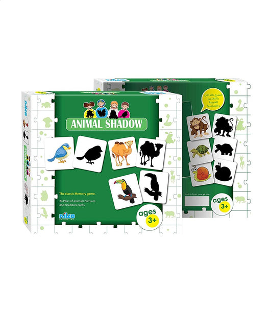 بطاقات نيلكو التعليمية - ظلال الحيوانات - 48 قطعة - رقم: 20283 