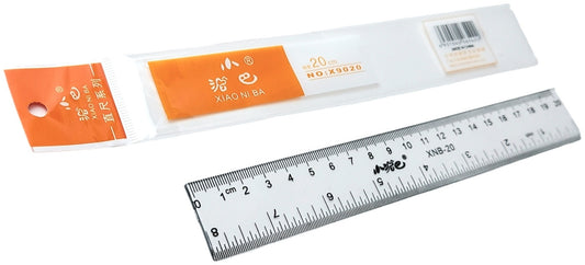XiaNiBa Ruler 20 cm, plastic, transparent - 1 pc - No:X9020