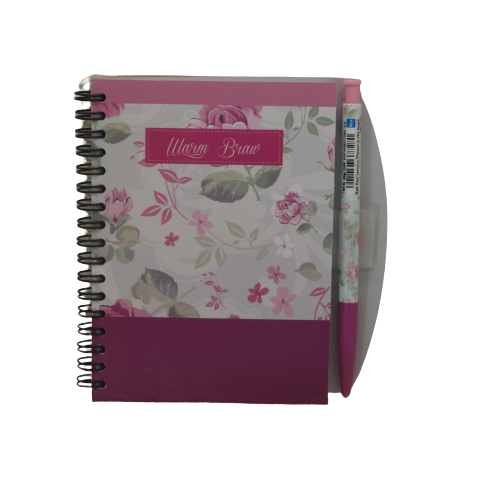 Yassin Warm Braw Notebook With Pen - A6 - No:82774C