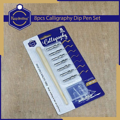 Keep Smiling Calligraphy Dip Pen 8 Pcs Set - No:E0354