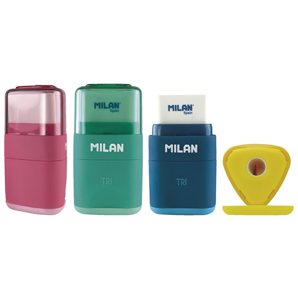Milan Tri 1 Hole Sharpener and Eraser No.4700116