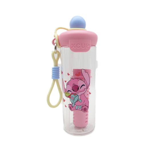 Cute Cartoon Water Bottle with Straw & Carry Strap – 750ml - 1pcs - Assorted Color