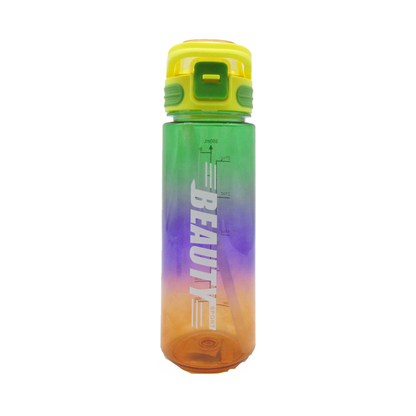 BEAUTY SPORT 850ml Sports Water Bottle with Straw & Flip-Top Lid – Reusable Leak-Resistant Bottle- Assorted Color