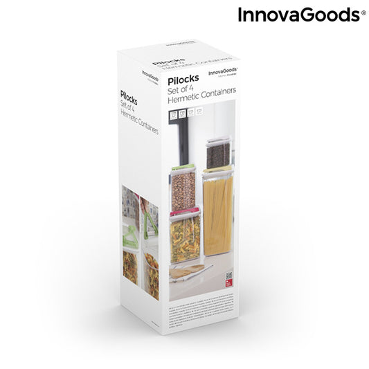 InnovaGoods Pilocks Set of 4 Hermetic Containers - No:V0103039