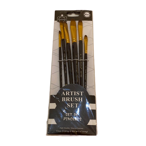 Keep smiling Artist Brush set Black - 6pcs - No:118