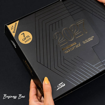 Mofakera Business Luxury Box 2027 – 7-Piece Corporate Gift Set with Business Planner  - Black ( Agenda )