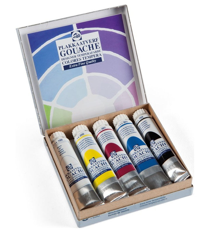 مجموعة ألوان غواش تالينز فائقة الجودة للمزج، 5 ألوان