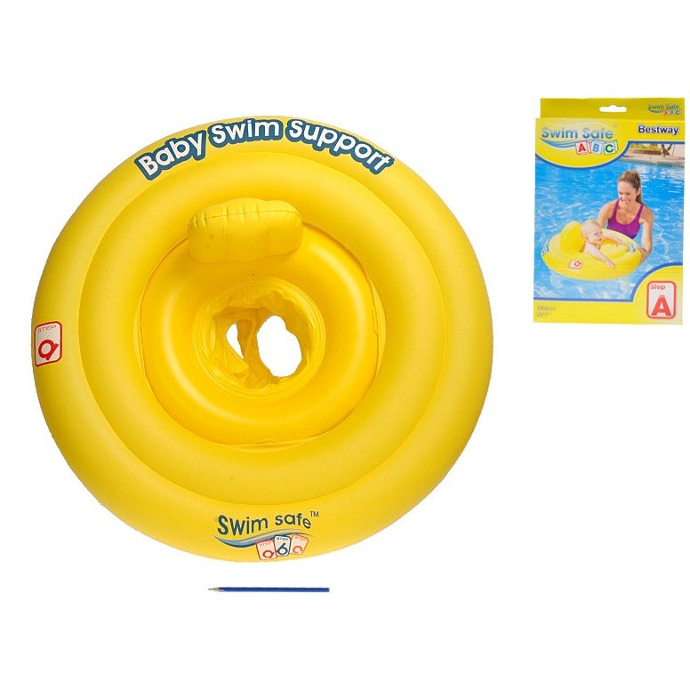 مقعد أطفال Bestway Swim Safe ثلاثي الحلقات بقطر 27 بوصة/69 سم، الخطوة أ