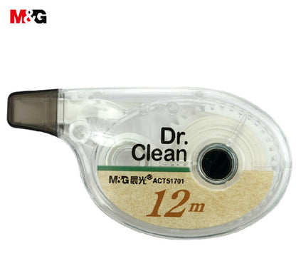 M&G Chenguang Dr. Clean Correction Tape – 12m x 5mm PET Correction Tape, Instant Dry, Smooth & Precise - 1pcs - No: ACT51701