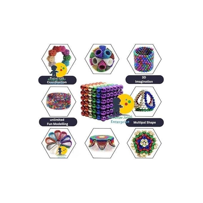 216-Piece Magnetic Building Balls Set – Colorful Magnetic Balls for Creative Construction & Fidget Play - No: M500