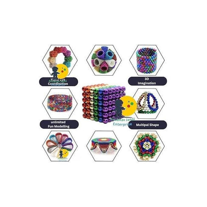 216-Piece Magnetic Building Balls Set – Colorful Magnetic Balls for Creative Construction & Fidget Play - No: M500