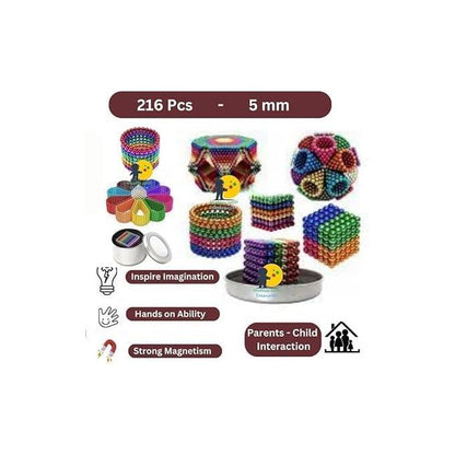 216-Piece Magnetic Building Balls Set – Colorful Magnetic Balls for Creative Construction & Fidget Play - No: M500