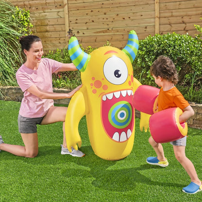 Bestway Kids Inflatable Monster Knockout Bop Bag  with Boxing Gloves 120cm - No:52545