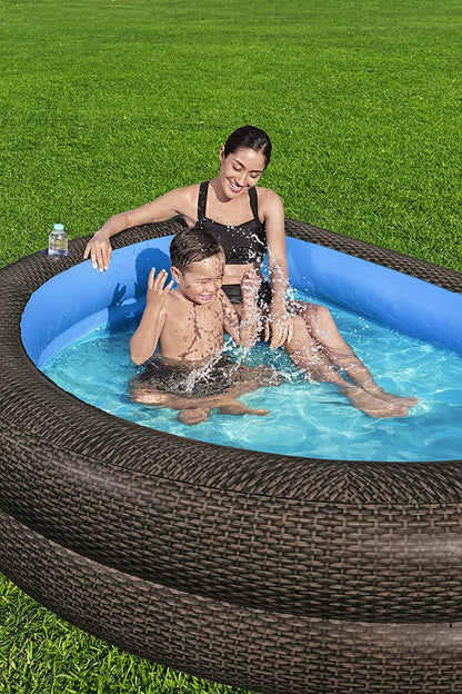 Bestway TruPrint inflatable  Wicker Family Pool 231*178*53cm - No:54426