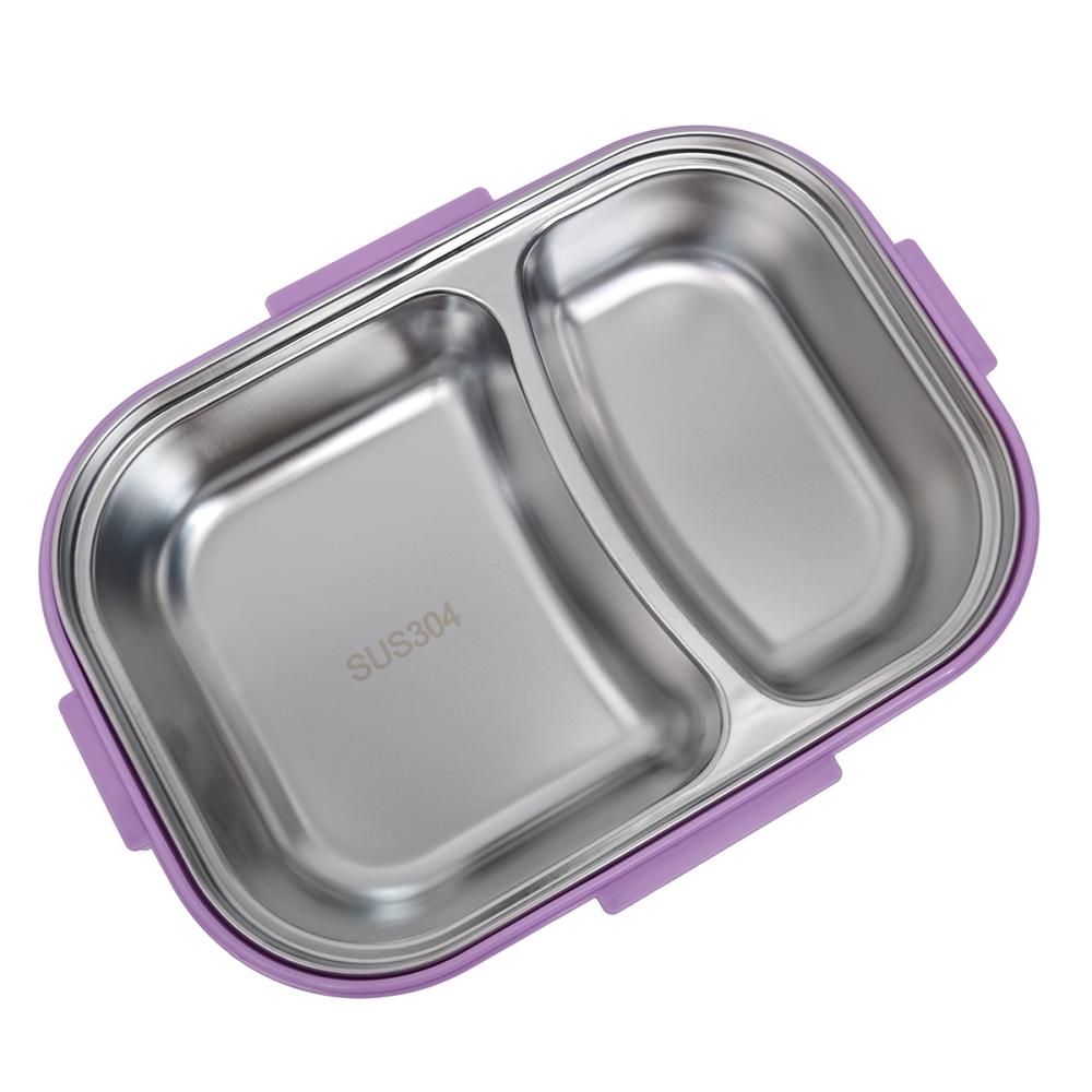 Hanxindai 304 Stainless Steel Lunch Box with 2 Compartments 1000ML – Leakproof Food Container for School, Office & Travel