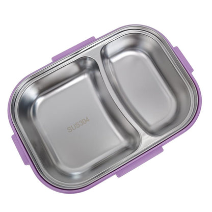 Hanxindai 304 Stainless Steel Lunch Box with 2 Compartments 1000ML – Leakproof Food Container for School, Office & Travel