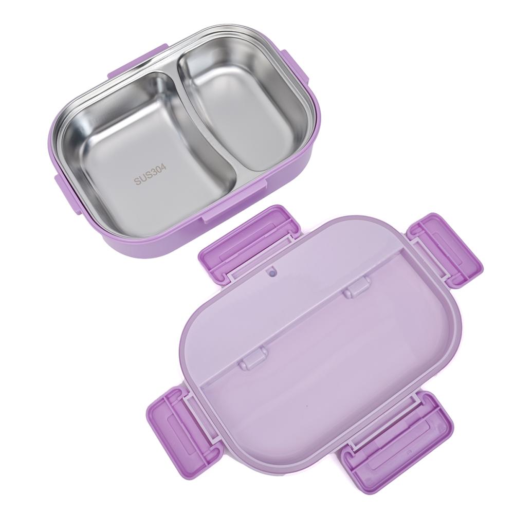Hanxindai 304 Stainless Steel Lunch Box with 2 Compartments 1000ML – Leakproof Food Container for School, Office & Travel
