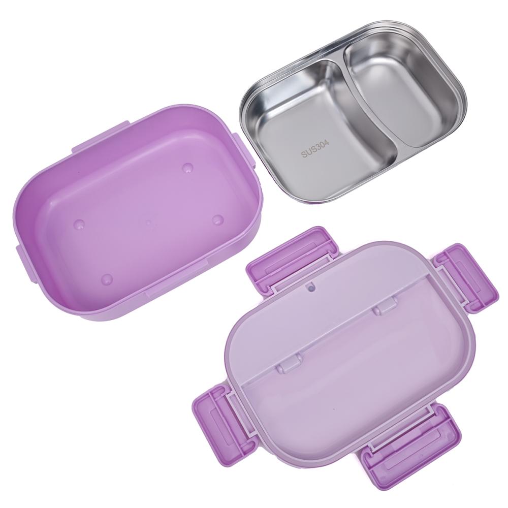 Hanxindai 304 Stainless Steel Lunch Box with 2 Compartments 1000ML – Leakproof Food Container for School, Office & Travel